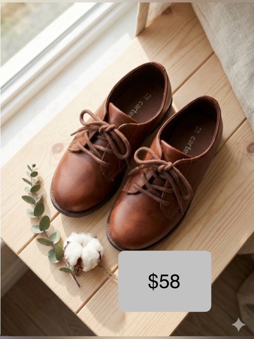LIKE NEW Carter's Boys Spencer Dress Shoes - Brown - Size 12